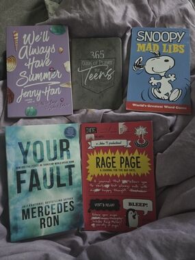 Book Bundle - Jenny Han, Devotional, Mad Libs, Mercedes Ron, and Rage Journal